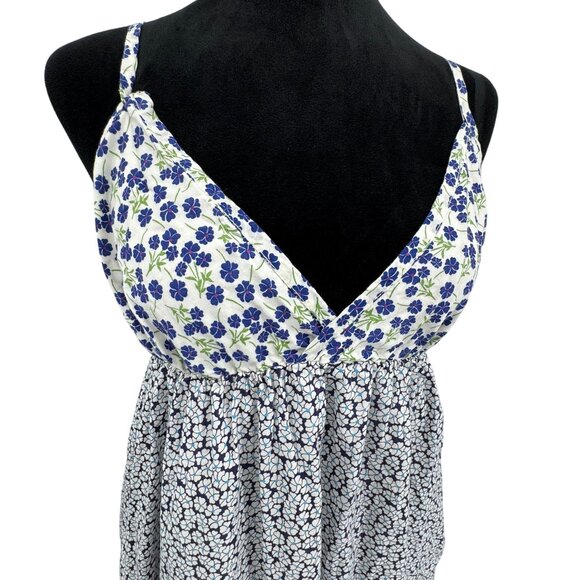 Gap Floral‎ Maxi Dress Y2K Babydoll Empire Waist Tiered L Cottagecore Preppy - Picture 1 of 8